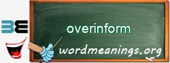 WordMeaning blackboard for overinform